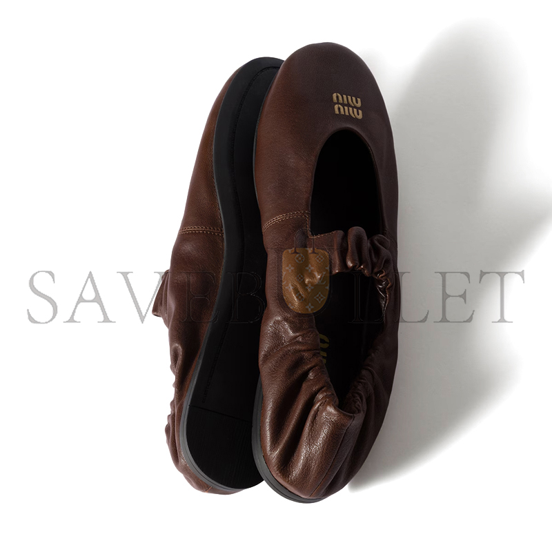 MIU MIU RUCHES NAPPA LEATHER BALLERINAS 5F340E MIU MIU RUCHES NAPPA LEATHER BALLERINAS 5F340E